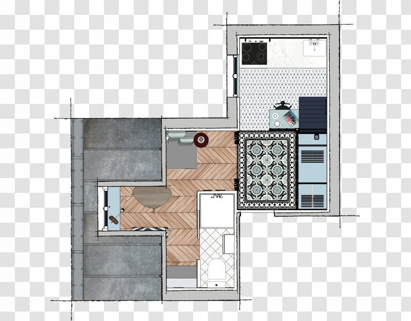 Paris Floor Plan Apartment House - Studio Transparent PNG