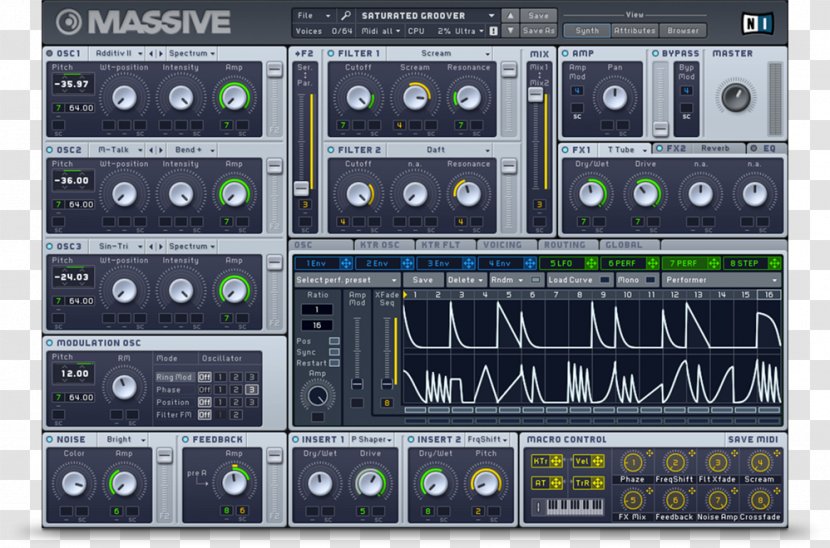NI Massive Native Instruments Software Synthesizer Sound Synthesizers Musical - Silhouette Transparent PNG