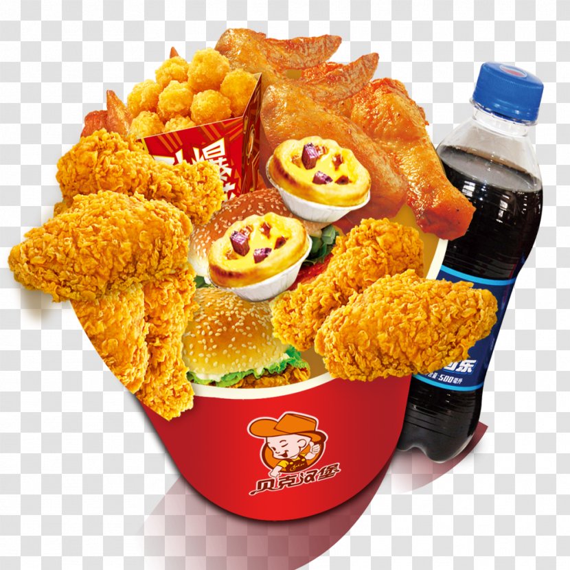 French Fries Hamburger Chicken Nugget Buffalo Wing Fried - Recipe - Family Bucket Package Transparent PNG