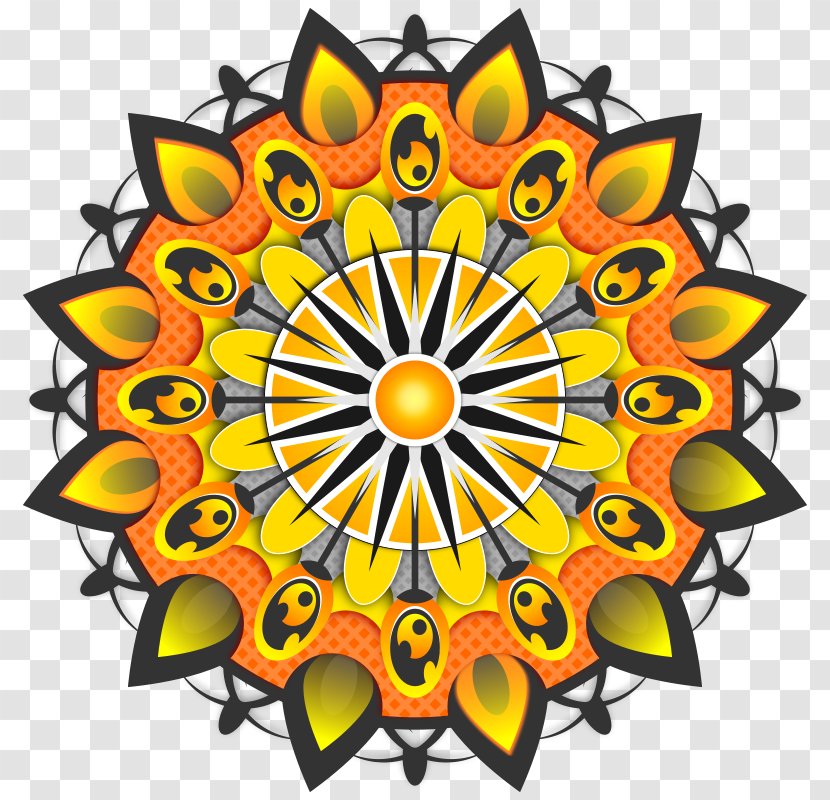 Mandala Yantra Yellow Clip Art - Tree - Ma Cliparts Transparent PNG