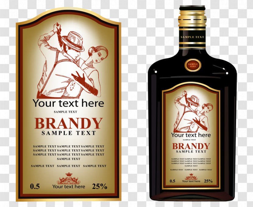 Distilled Beverage Wine Bottle Label - Of Brandy Transparent PNG