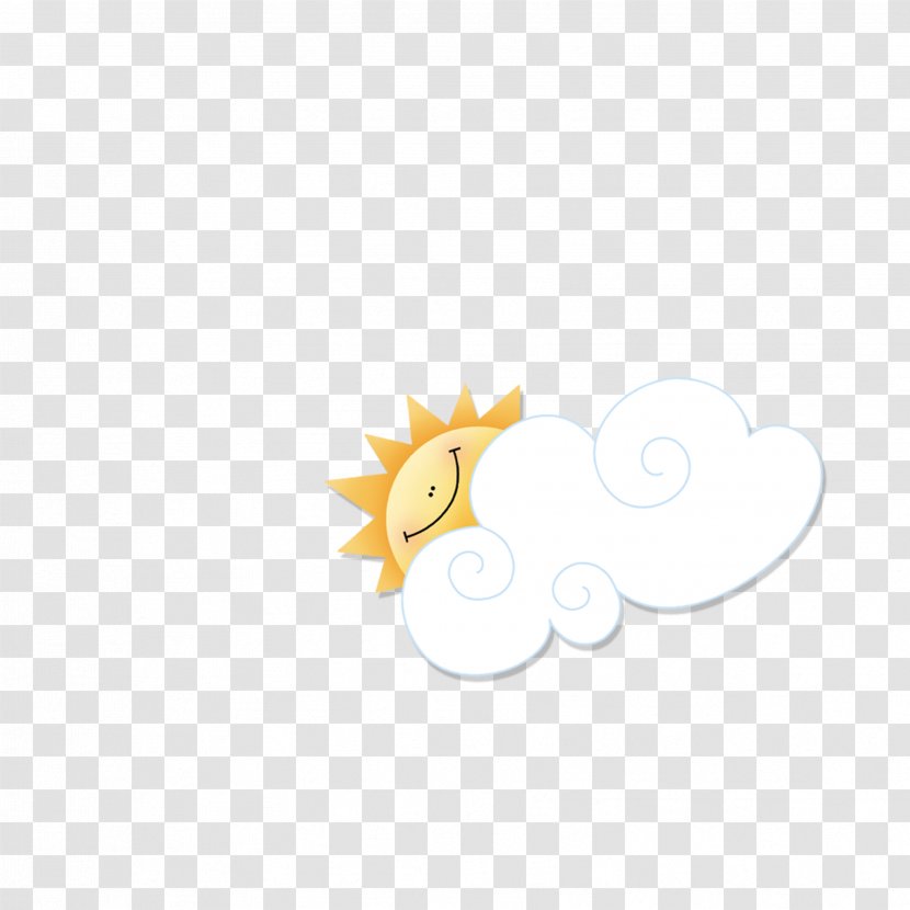 Cartoon Clouds Sun - Yellow - Dos Transparent PNG