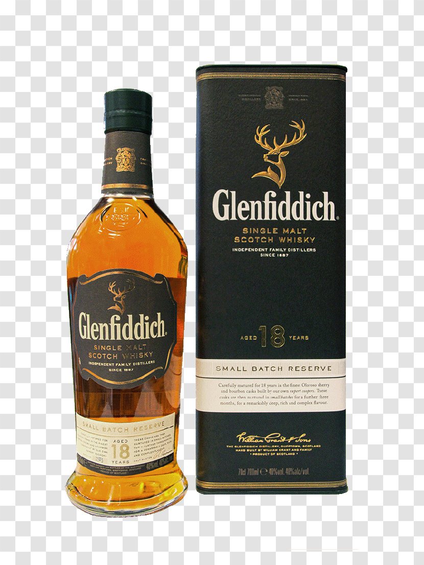 Single Malt Whisky Glenfiddich Scotch Whiskey Speyside - Alcoholic Drink - 40 Years Transparent PNG