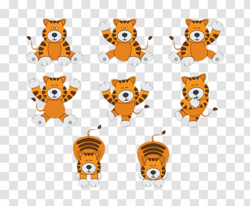 Tiger Cartoon Drawing Clip Art - Royaltyfree - Cute Little Transparent PNG