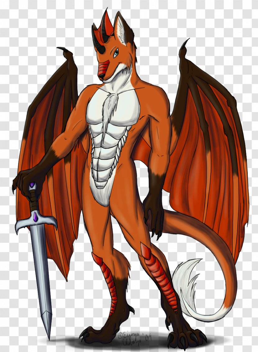 Dragon Fox Anthropomorphism Kitsune - Drawing Transparent PNG