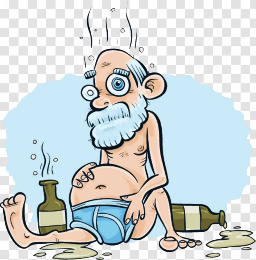 Cartoon Royalty-free Alcohol Intoxication Clip Art - Heart - A Drunken Old Man With Illustration Transparent PNG