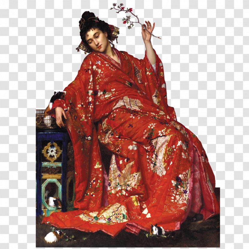 Portrait Of Elizabeth Sherman Cameron Camille Monet In Japanese Costume Painting Art Transparent PNG