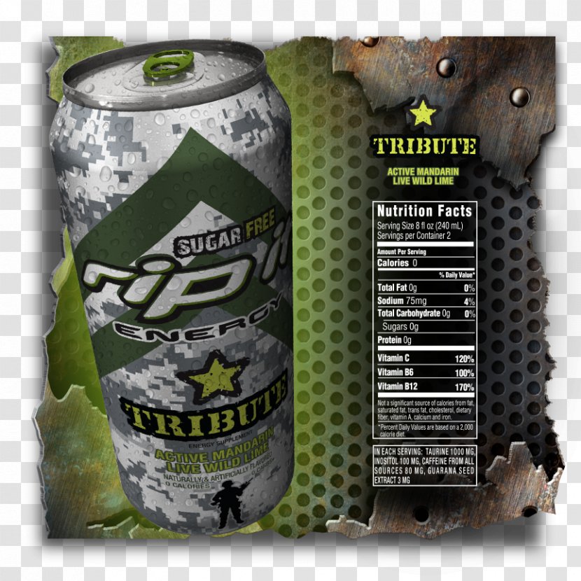 Rip It Aluminum Can Energy Shot Tin Drink Transparent PNG