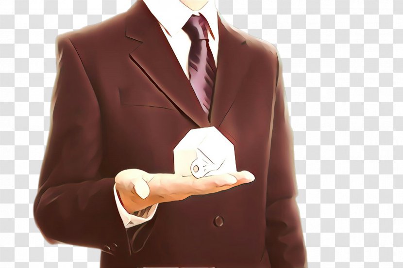 Suit Brown Formal Wear Outerwear Jacket - Beige Button Transparent PNG