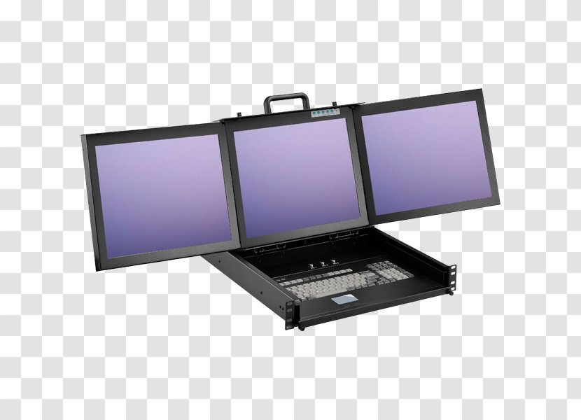 Laptop Computer Monitors Keyboard 19-inch Rack Display Device - Part Transparent PNG