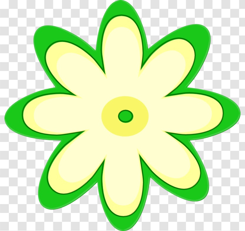 Green Yellow Petal Plant Symbol Transparent PNG