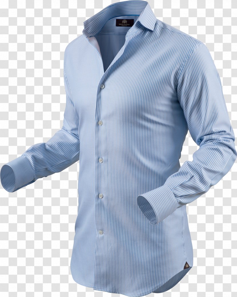 Dress Shirt Blouse Shoulder Collar Sleeve - Electric Blue Transparent PNG