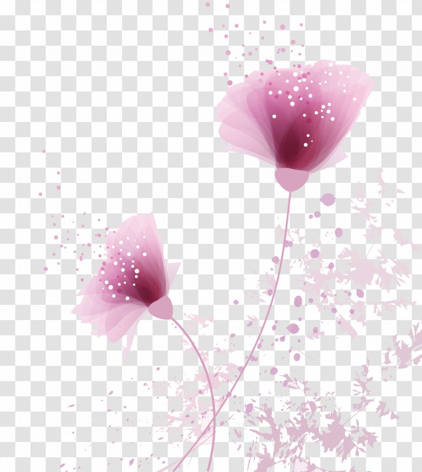 Cherry Blossom Floral Design Pattern - Flower - Purple Flowers Transparent PNG