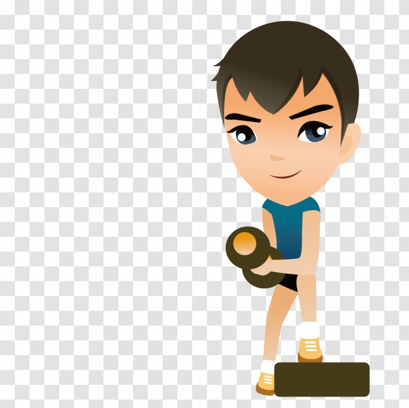 Dumbbell Illustration - Happiness - Man With Dumbbells Transparent PNG