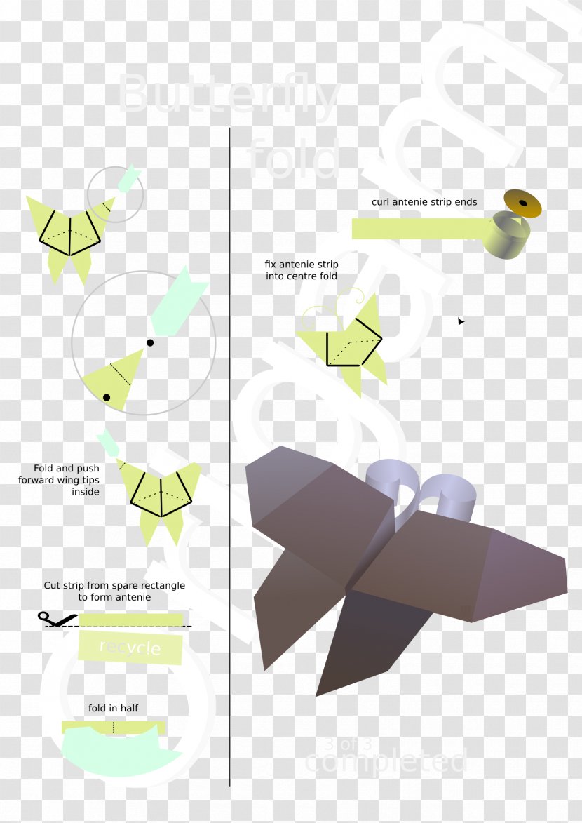 Graphic Design Diagram Butterfly Clip Art - Image Tracing - Origami Transparent PNG