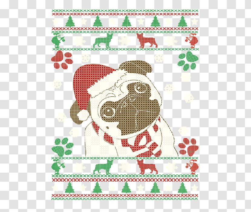 Christmas Tree Santa Claus Cross-stitch Boston Terrier - Border Transparent PNG