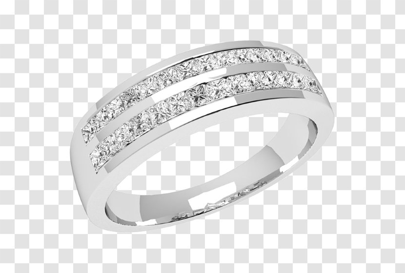 Earring Diamond Cut Princess - Colored Gold - Eternity Rings Women Transparent PNG