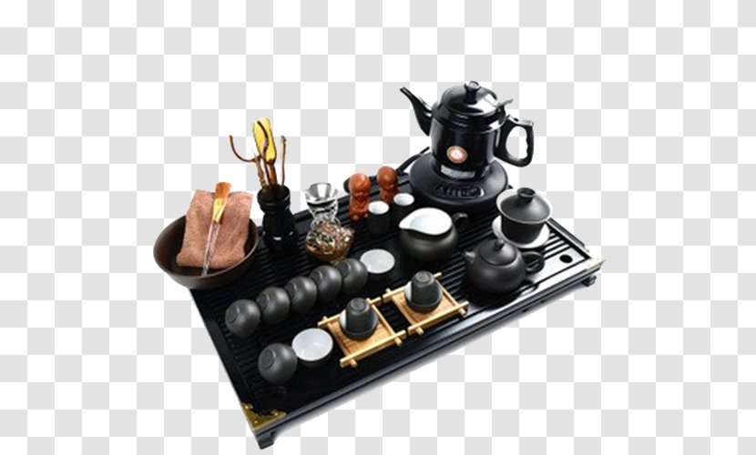 Tea Download High-definition Television - Image Resolution - Yixing Kung Fu Set Special Package Binglie Four Electric Magnetic Stove Wood Tray Transparent PNG