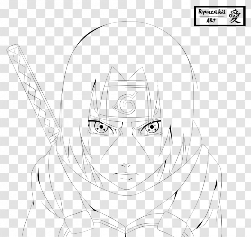 Line Art Ear Sketch - Cartoon - Uchiha Itachi Drawing Transparent PNG