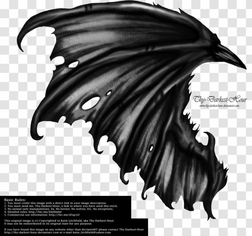 Dragon Demon Angel Clip Art - Monochrome - Wing Transparent PNG