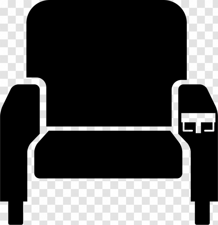 Cinema Seat Chair - Black And White Transparent PNG