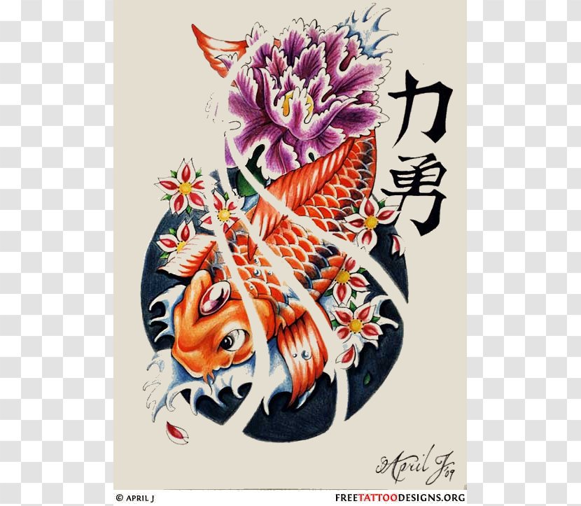 Koi Flash Tattoo Irezumi Goldfish - Sleeve Transparent PNG