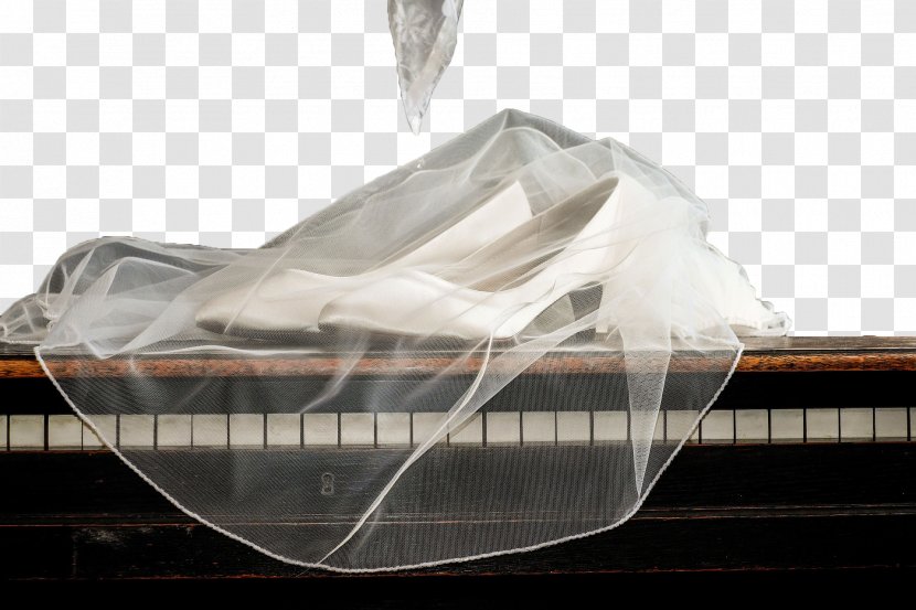 Veil Shoe Bride Stock.xchng Wedding Dress - Stockxchng - White Scarves And Piano Transparent PNG