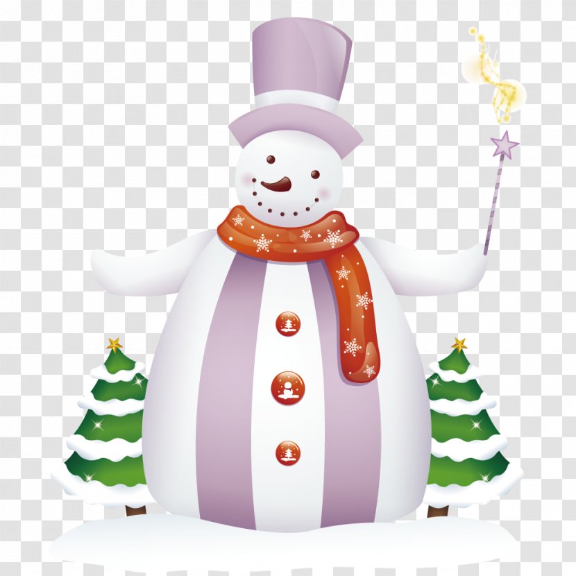 Snowman Scarf Illustration - Christmas Ornament - Around The Transparent PNG
