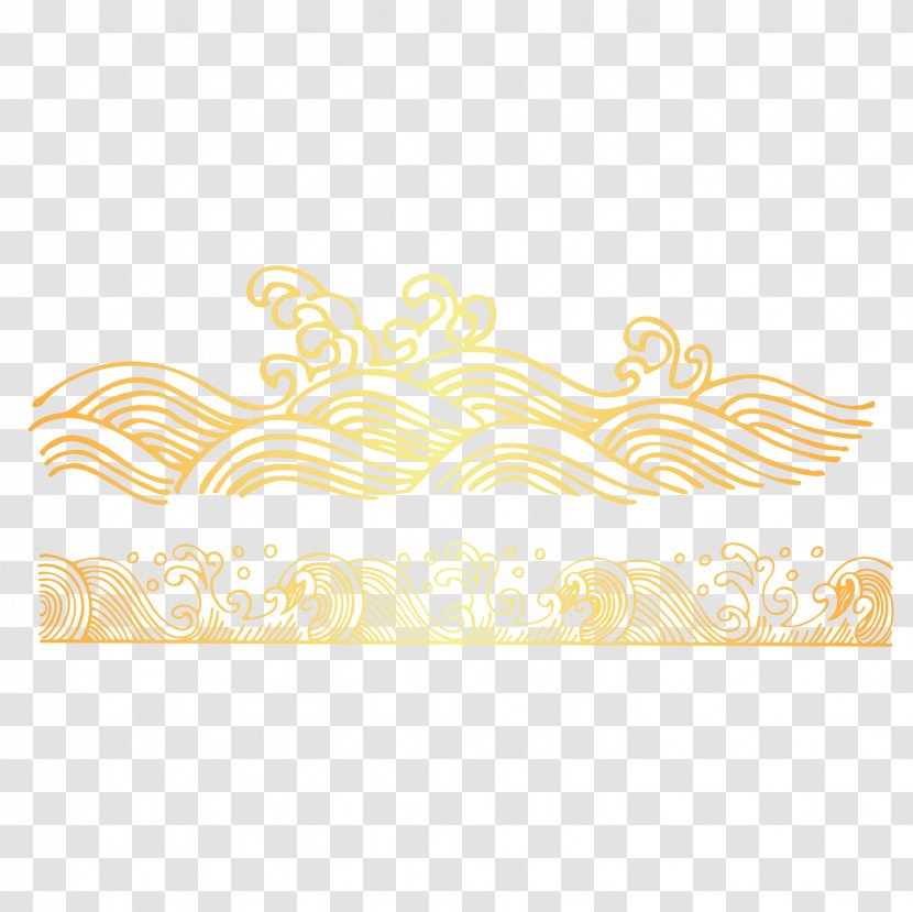 Line Wind Wave - White - Golden Lines Of The Waves Vector Material Transparent PNG