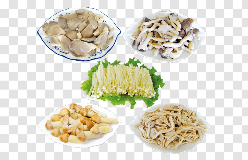 Hot Pot Mushroom Vegetarian Cuisine Dish - Oyster - Dishes Set Transparent PNG