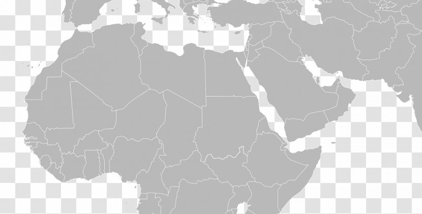 North Africa Central Middle East Blank Map Transparent PNG