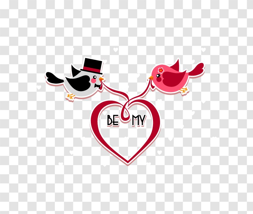 Valentine's Day Heart Euclidean Vector - Watercolor - Couple Love Birds Transparent PNG