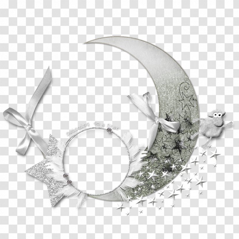 Border Flowers - Silver - Moon Transparent PNG