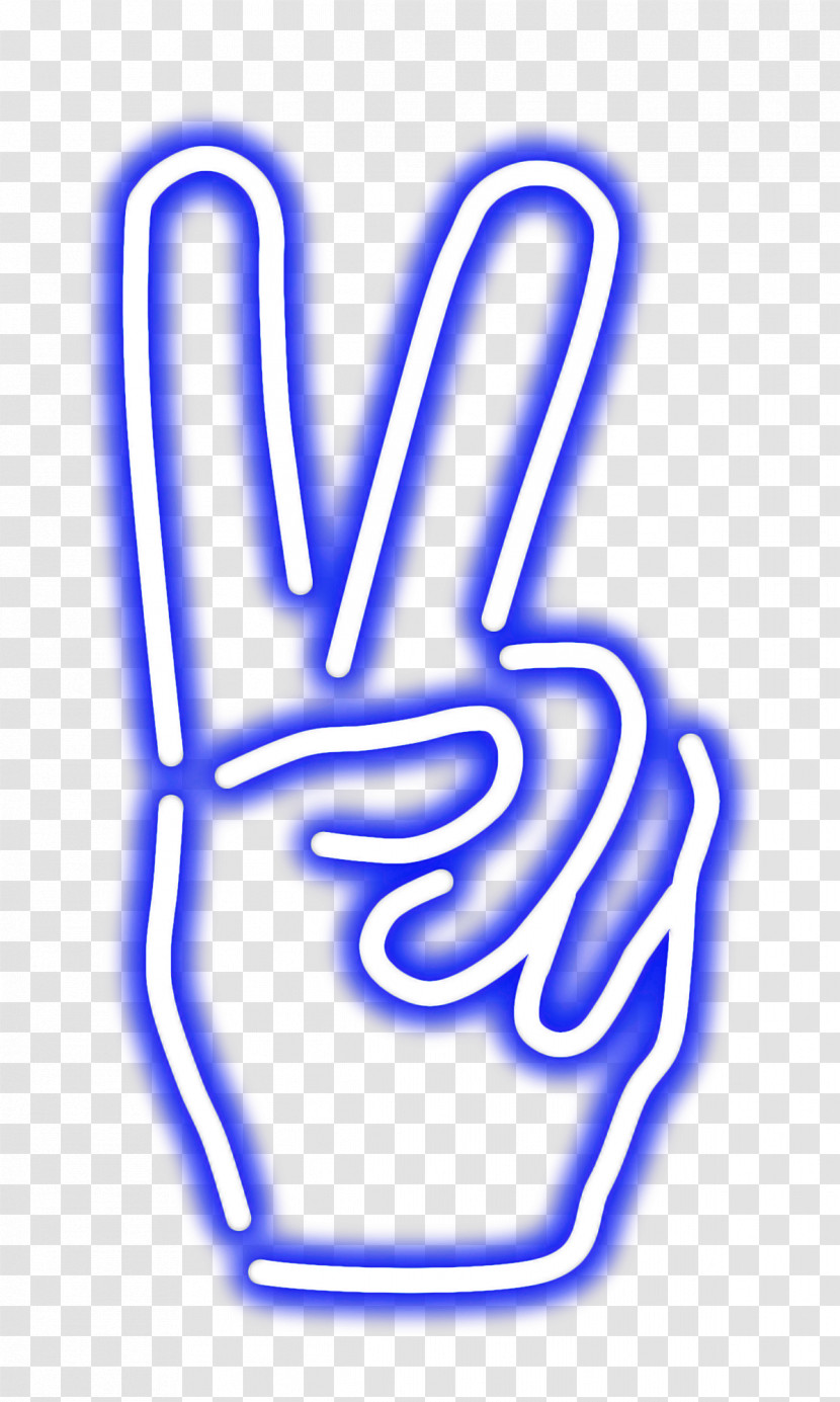 Line Hand Finger Gesture Electric Blue Transparent PNG