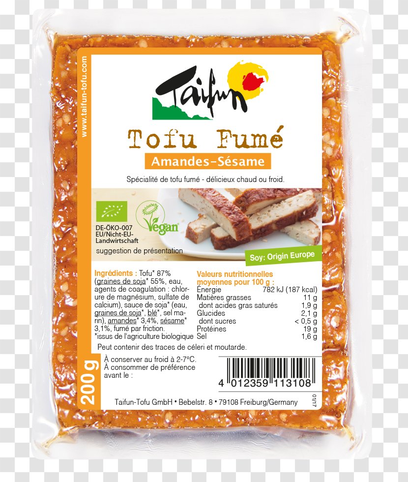 Organic Food Taifun Tofu Almond Smoking - Veganism Transparent PNG