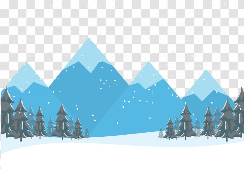 Cartoon Drawing Landscape - Snow - Forest Mountain Transparent PNG