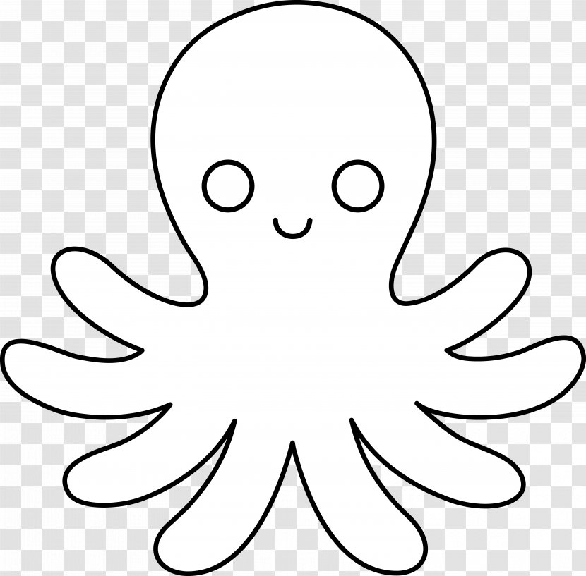 Octopus Coloring Book Drawing Clip Art - Tree - Outline Transparent PNG