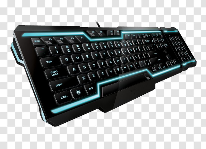 Computer Keyboard Mouse Razer Inc. Gaming Keypad - Tron Transparent PNG