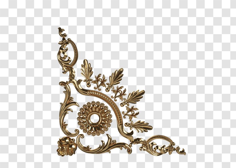 3D Computer Graphics Ornament Sculpture - Relief - Gold Jewelry Transparent PNG