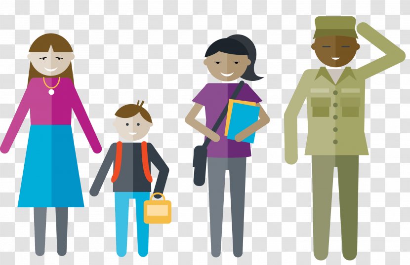 Single Person Cartoon Clip Art - Family - College Students Transparent PNG