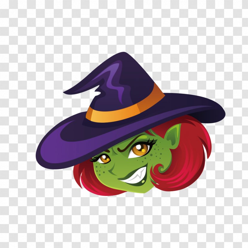 Halloween Trick-or-treating Clip Art - Purple - Witch Vector Material Transparent PNG