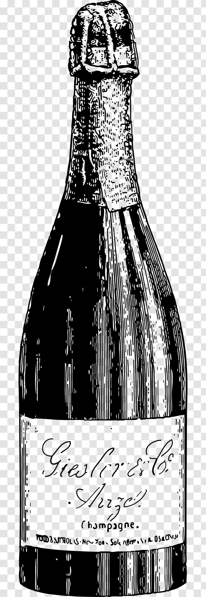Champagne White Wine Bottle Clip Art Transparent PNG