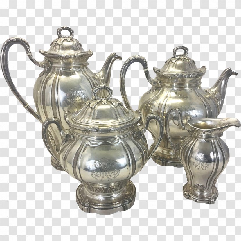 Coffee Tea Set Jug Creamer - Silhouette - Silver Teapot Transparent PNG