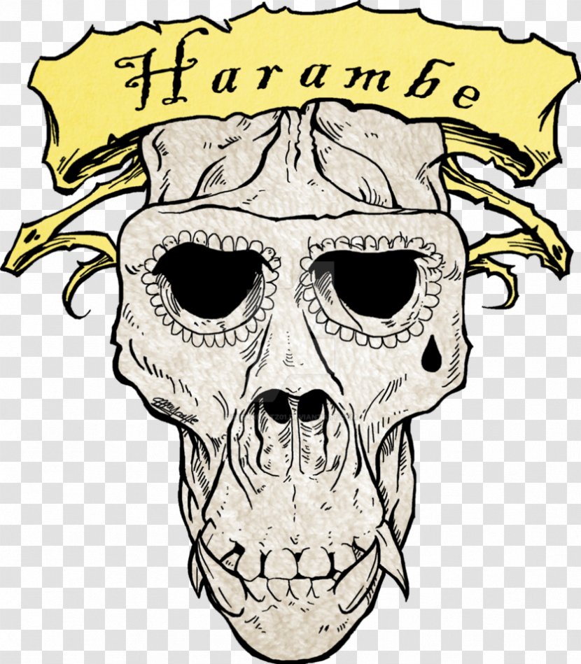 Skull Headgear Jaw Clip Art - Harambe Transparent PNG