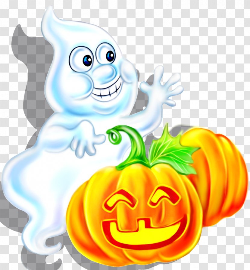 Cartoon Halloween Ghost Illustration - Heart - Pumpkin Transparent PNG