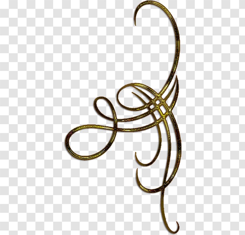 Vignette Calligraphy Curlicue - Body Jewellery Transparent PNG