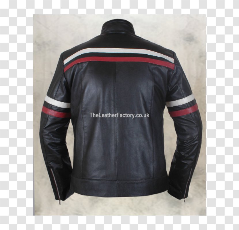 Leather Jacket Pocket Zipper - Stripe - Red Transparent PNG
