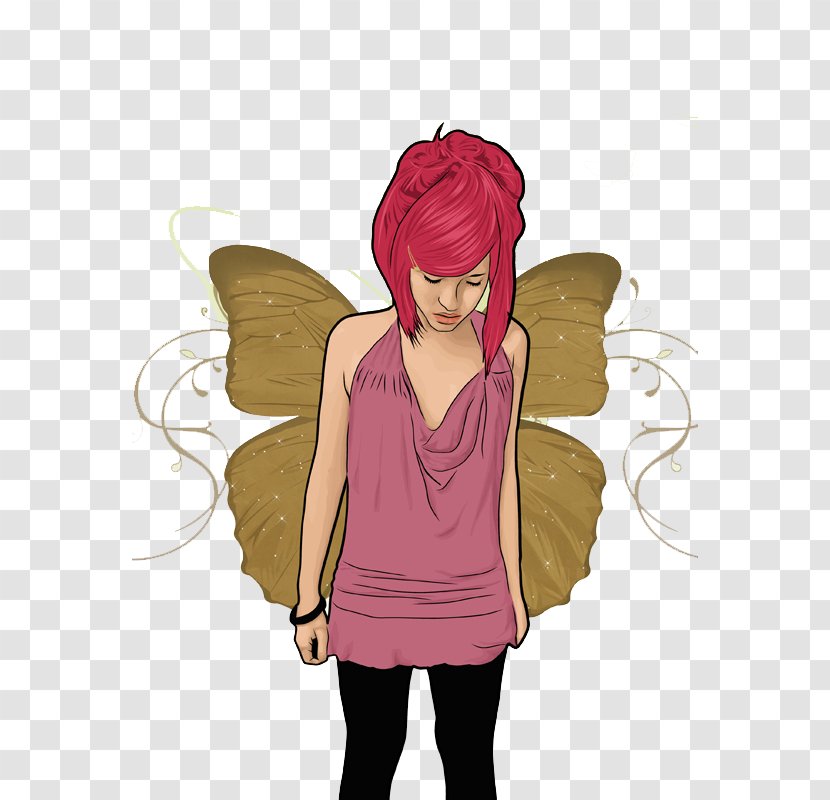 Butterfly Illustration - Cartoon - Hand Painted Pink Beauty Transparent PNG