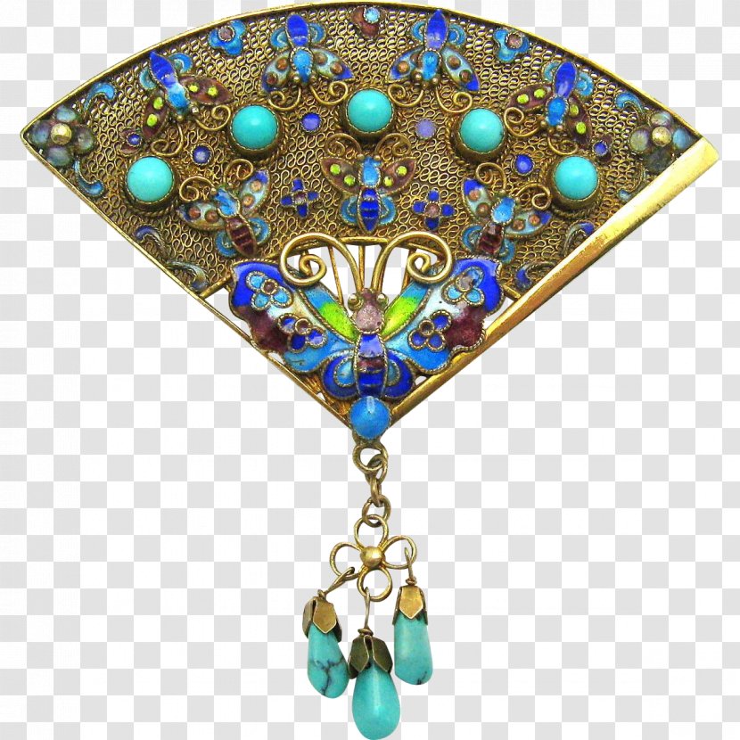 Brooch Turquoise Jewellery Gold Silver - Metal Transparent PNG