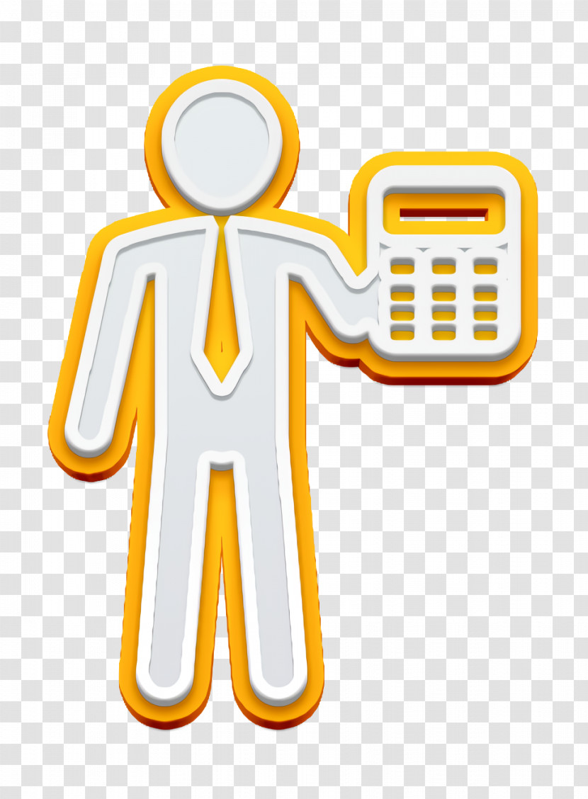 Business Icon Humans Resources Icon Businessman Showing Calculator Icon Transparent PNG